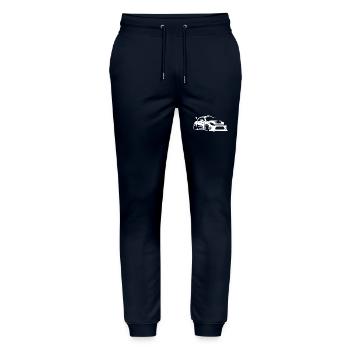 Rallye-Fahrzeug - Stanley/Stella Unisex Bio Jogginghose Mover  - Navy - Vorne - Marisol (170cm) & Nik (191cm)