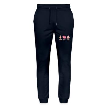 Cake Baker peace Love Cake Gift Idea - Stanley/Stella Mover Unisex Organic Jogging Trousers - navy - Front - Marisol (170cm) & Nik (191cm)