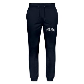 Funny Swinger Upside Down Pineapple - Team Player - Stanley/Stella Mover Unisex Organic Jogging Trousers - navy - Front - Marisol (170cm) & Nik (191cm)