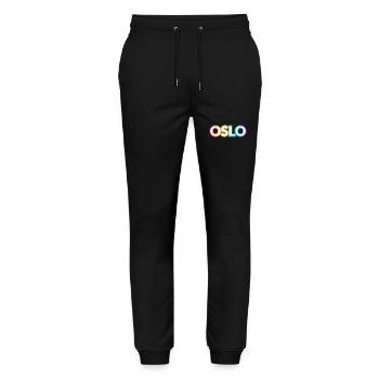 OSLO RAINBOW HAPPY PRIDE - Stanley/Stella Unisex Bio Jogginghose Mover  - Schwarz - Vorne - Marisol (170cm) & Nik (191cm)
