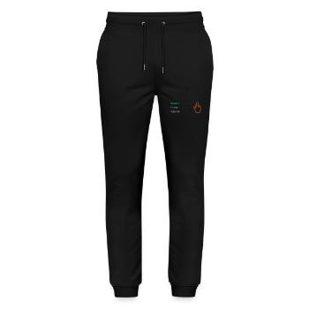 Funny SQL Query: 8-Bit Middle Finger for Geeks - Stanley/Stella Mover Unisex Organic Jogging Trousers - black - Front - Marisol (170cm) & Nik (191cm)