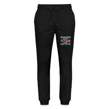 Komissionierer Wizard - Stanley/Stella Unisex Bio Jogginghose Mover  - Schwarz - Vorne - Marisol (170cm) & Nik (191cm)