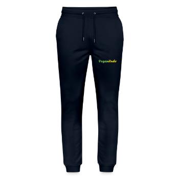 Légumes Humour je suis vegan - Pantalon de jogging bio MOVER Stanley/Stella unisexe - marine - Devant - Marisol (170cm) & Nik (191cm)