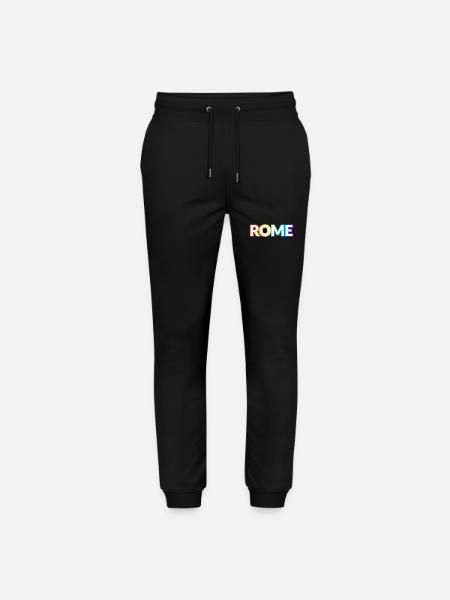 ROME PRIDE rainbow text - Stanley/Stella Mover Unisex Organic Jogging Trousers - black