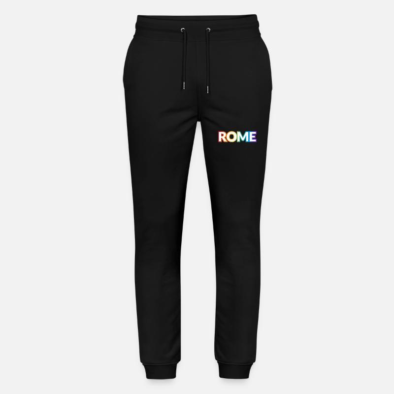 Texte arc-en-ciel ROME PRIDE - Pantalon de jogging bio MOVER Stanley/Stella unisexe - noir
