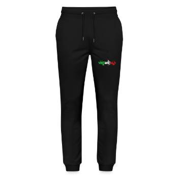 Italy Italian Vaffanculo - Stanley/Stella Mover Unisex Organic Jogging Trousers - black - Front - Marisol (170cm) & Nik (191cm)