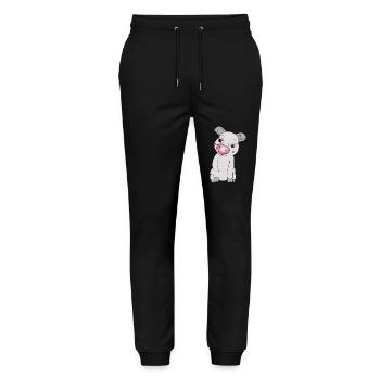 Süßes Schweinchen - Stanley/Stella Unisex Bio Jogginghose Mover  - Schwarz - Vorne - Marisol (170cm) & Nik (191cm)