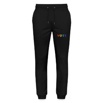 Vote for LGBTQ rights - Stanley/Stella Mover Unisex Organic Jogging Trousers - black - Front - Marisol (170cm) & Nik (191cm)