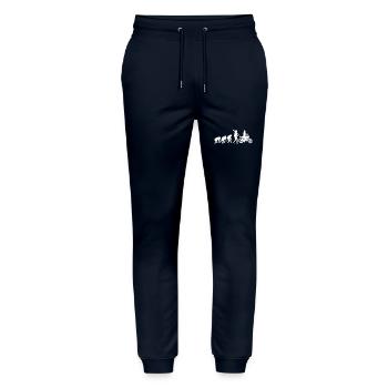 Evolution Motorrad Biker Mutter Motorrad Motorrad Motorrad - Stanley/Stella Unisex Bio Jogginghose Mover  - Navy - Vorne - Marisol (170cm) & Nik (191cm)