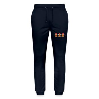 Gingerbread Man - Stanley/Stella Mover Unisex Organic Jogging Trousers - navy - Front - Marisol (170cm) & Nik (191cm)