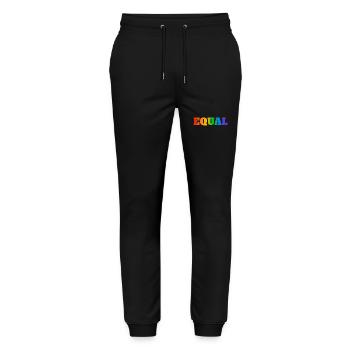 EQUAL RAINBOW TEXT - Stanley/Stella Mover Unisex Organic Jogging Trousers - black - Front - Marisol (170cm) & Nik (191cm)