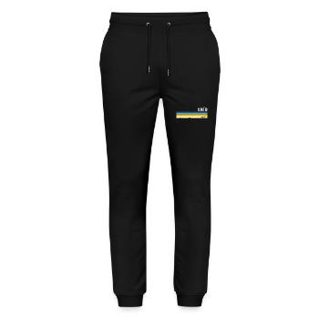 Proud to Love Kyiv - Celebrate Ukrainian Heritage - Stanley/Stella Mover Unisex Organic Jogging Trousers - black - Front - Marisol (170cm) & Nik (191cm)