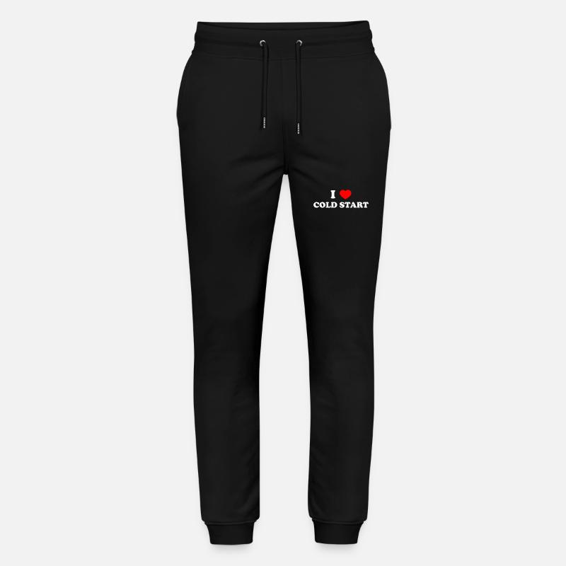 I love cold start - Stanley/Stella Mover Unisex Organic Jogging Trousers - black