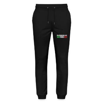 Italy Italian Vaffanculo - Stanley/Stella Mover Unisex Organic Jogging Trousers - black - Front - Marisol (170cm) & Nik (191cm)