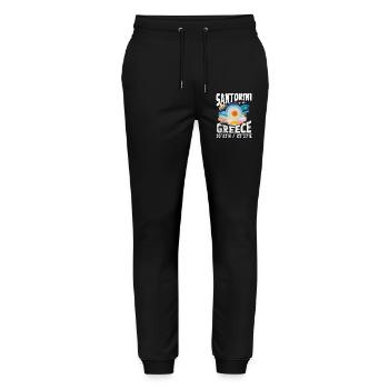 Greece aegean islands col - Stanley/Stella Mover Unisex Organic Jogging Trousers - black - Front - Marisol (170cm) & Nik (191cm)