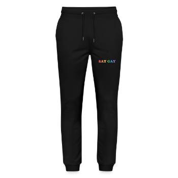 Accessoires SAY GAY LGBTQ PRIDE - - Pantalon de jogging bio MOVER Stanley/Stella unisexe - noir - Devant - Marisol (170cm) & Nik (191cm)