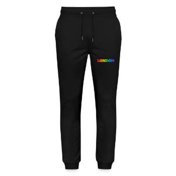 Londoner Regenbögen - Stanley/Stella Unisex Bio Jogginghose Mover  - Schwarz - Vorne - Marisol (170cm) & Nik (191cm)
