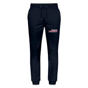 Durham England Vintage Design für Heritage-Liebhaber - Stanley/Stella Unisex Bio Jogginghose Mover  - Navy - Vorne - Marisol (170cm) & Nik (191cm)
