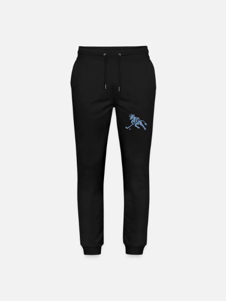 Kuh Bulle Eishockeyspieler Silhouette - Stanley/Stella Mover Unisex Organic Jogging Trousers - black
