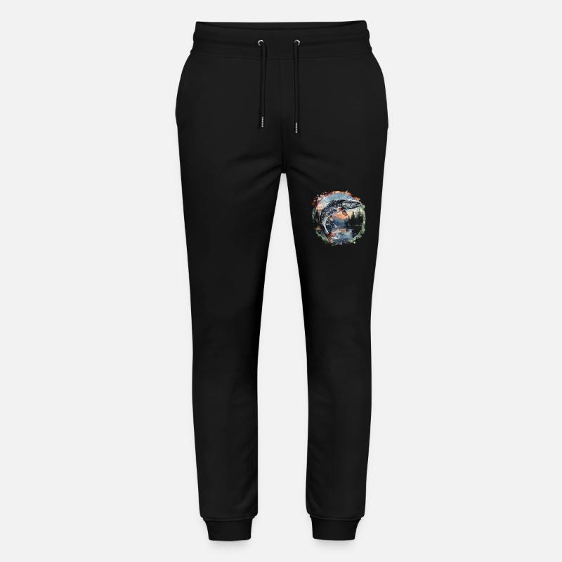 springender Fisch – Anglermotiv – Dynamischer Fang - Stanley/Stella Unisex Bio Jogginghose Mover  - Schwarz