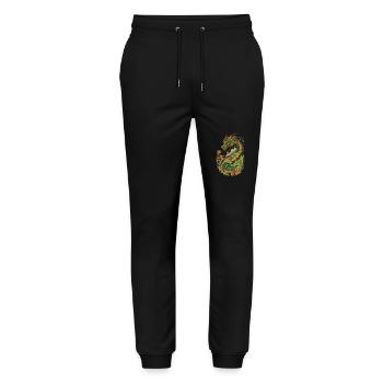 Mystical Garden of Dragons - Stanley/Stella Mover Unisex Organic Jogging Trousers - black - Front - Marisol (170cm) & Nik (191cm)