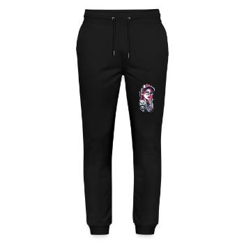 Fille urbaine dans le style Pop Art - Pantalon de jogging bio MOVER Stanley/Stella unisexe - noir - Devant - Marisol (170cm) & Nik (191cm)