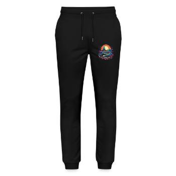 Hippie Love Nature Colorful Meditation - Stanley/Stella Mover Unisex Organic Jogging Trousers - black - Front - Marisol (170cm) & Nik (191cm)