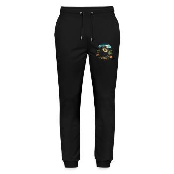 Hedgehog Animal - Stanley/Stella Mover Unisex Organic Jogging Trousers - black - Front - Marisol (170cm) & Nik (191cm)