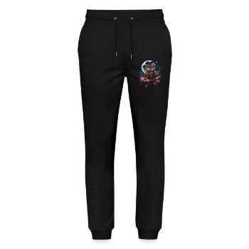 Owl Fantasy Japanese Mythology Magical - Stanley/Stella Mover Unisex Organic Jogging Trousers - black - Front - Marisol (170cm) & Nik (191cm)