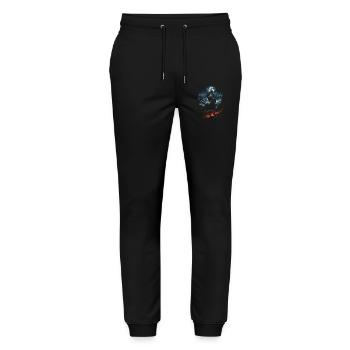 Fantasy Chevalier Château Magie Conte de Fées Mythique Gothique - Pantalon de jogging bio MOVER Stanley/Stella unisexe - noir - Devant - Marisol (170cm) & Nik (191cm)