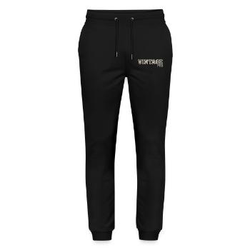Jahrgang 1981 Original 1981 Retro 1981 Geschenk 1981 - Stanley/Stella Unisex Bio Jogginghose Mover  - Schwarz - Vorne - Marisol (170cm) & Nik (191cm)