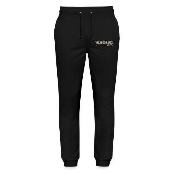 Jahrgang 2003 Original 2003 Retro 2003 Geschenk 2003 - Stanley/Stella Unisex Bio Jogginghose Mover  - Schwarz - Vorne - Marisol (170cm) & Nik (191cm)