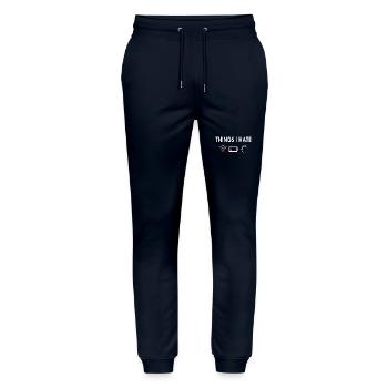 Things I hate - Stanley/Stella Mover Unisex Organic Jogging Trousers - navy - Front - Marisol (170cm) & Nik (191cm)