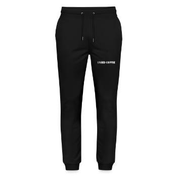 But first I need coffee - Stanley/Stella Unisex Bio Jogginghose Mover  - Schwarz - Vorne - Marisol (170cm) & Nik (191cm)
