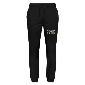 Geometry keeps you in shape, geometric shapes - Stanley/Stella Mover Unisex Organic Jogging Trousers - black - Front - Marisol (170cm) & Nik (191cm)