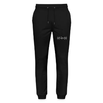 Heart line with baking motif Baker with heart - Stanley/Stella Mover Unisex Organic Jogging Trousers - black - Front - Marisol (170cm) & Nik (191cm)