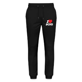 Ich liebe Jungs - Stanley/Stella Unisex Bio Jogginghose Mover  - Schwarz - Vorne - Marisol (170cm) & Nik (191cm)