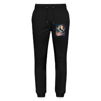 Das Weihnachtsrentier des Weihnachtsmanns - Stanley/Stella Unisex Bio Jogginghose Mover  - Schwarz - Vorne - Marisol (170cm) & Nik (191cm)