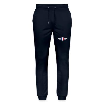 France Style T-Shirt - Stanley/Stella Mover Unisex Organic Jogging Trousers - navy - Front - Marisol (170cm) & Nik (191cm)