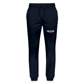 Portugal Style T-Shirt - Stanley/Stella Mover Unisex Organic Jogging Trousers - navy - Front - Marisol (170cm) & Nik (191cm)