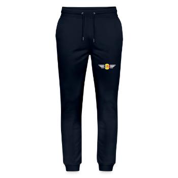 Andorra Stil Design T-Shirt - Stanley/Stella Unisex Bio Jogginghose Mover  - Navy - Vorne - Marisol (170cm) & Nik (191cm)