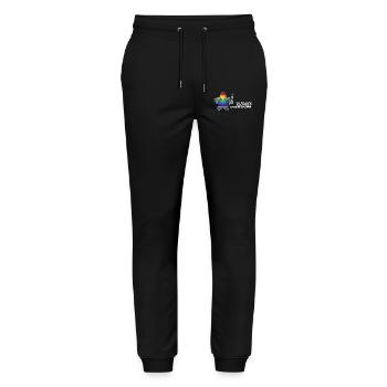 Astérisque de genre illégal ? Trop mignon pour être poursuivi en justice ! - Pantalon de jogging bio MOVER Stanley/Stella unisexe - noir - Devant - Marisol (170cm) & Nik (191cm)