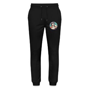 Florence : Pouce levé de David - Pantalon de jogging bio MOVER Stanley/Stella unisexe - noir - Devant - Marisol (170cm) & Nik (191cm)