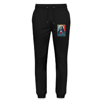Jesus man with halo and sunglasses - Stanley/Stella Mover Unisex Organic Jogging Trousers - black - Front - Marisol (170cm) & Nik (191cm)