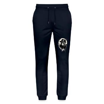 Monkey with hat - Stanley/Stella Mover Unisex Organic Jogging Trousers - navy - Front - Marisol (170cm) & Nik (191cm)