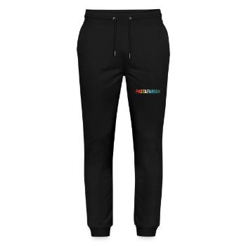 Flying Spaghetti Monster Pastafari FSM Atheist - Stanley/Stella Mover Unisex Organic Jogging Trousers - black - Front - Marisol (170cm) & Nik (191cm)