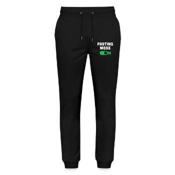 Fasting Mode On - Stanley/Stella Mover Unisex Organic Jogging Trousers - black - Front - Marisol (170cm) & Nik (191cm)