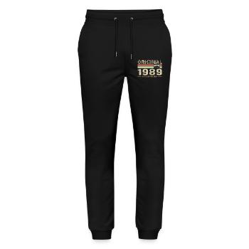 Original 1989 Vintage 1989 Anniversaire Rétro 1989 - Pantalon de jogging bio MOVER Stanley/Stella unisexe - noir - Devant - Marisol (170cm) & Nik (191cm)