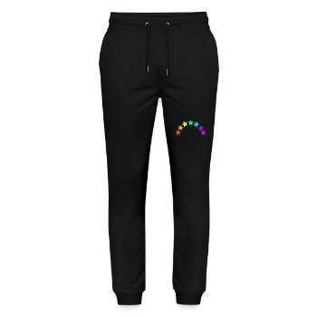 bunte Sterne - Regenbogen Farbverlauf - Stanley/Stella Unisex Bio Jogginghose Mover  - Schwarz - Vorne - Marisol (170cm) & Nik (191cm)