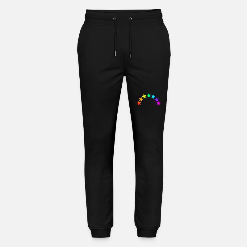 bunte Sterne - Regenbogen Farbverlauf - Stanley/Stella Unisex Bio Jogginghose Mover  - Schwarz